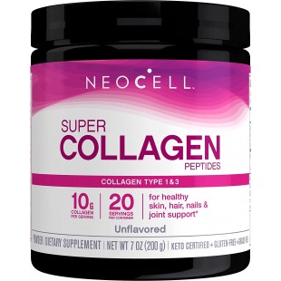 NeoCell Super Collagen Peptides Powder, Non-GMO, Grass Fed, Paleo Friendly, Gluten Free, For Hair, Skin, Nails & Joints