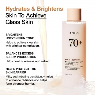 ANUA Rice 70% Glow Milky Toner 250mL