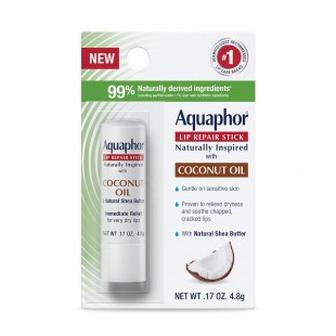 Aquaphor Naturally Inspired Lip Repair Stick with Coconut Oil and Shea Butter, Immediately Relieves Dryness and Soothes Chapped, Cracked Lips 4.8Gr