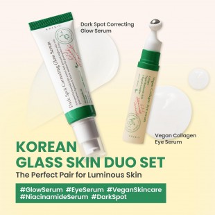 AXIS-Y Glass Skin Duo Set - Dark Spot Correcting Glow Serum & Vegan Collagen Eye Serum