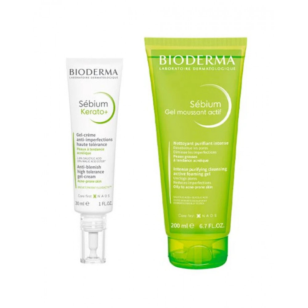 Bioderma Sebium Kerato+ Gel-Cream 30 mL + Gel Moussant Actif 200 mL