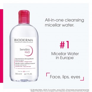 Bioderma Sensibio H2O Micellar Water - Makeup Remover Cleanser 500mL