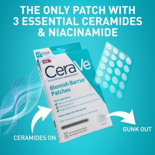 CeraVe Hydrocolloid Blemish Patches, Oil Absorbing Spot Control with Ceramides and Niacinamide 22Count