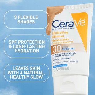 CeraVe Tinted Mineral Sunscreen with SPF 30 50mL LIGHT