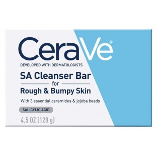 CeraVe SA Cleanser Bar for Rough & Bumpy Skin, 4.5 OZ Soap-Free, Dual action chemical and physical exfoliation