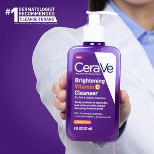 CeraVe Brightening Vitamin C Facial Cleanser, Niacinamide Face Wash 237mL