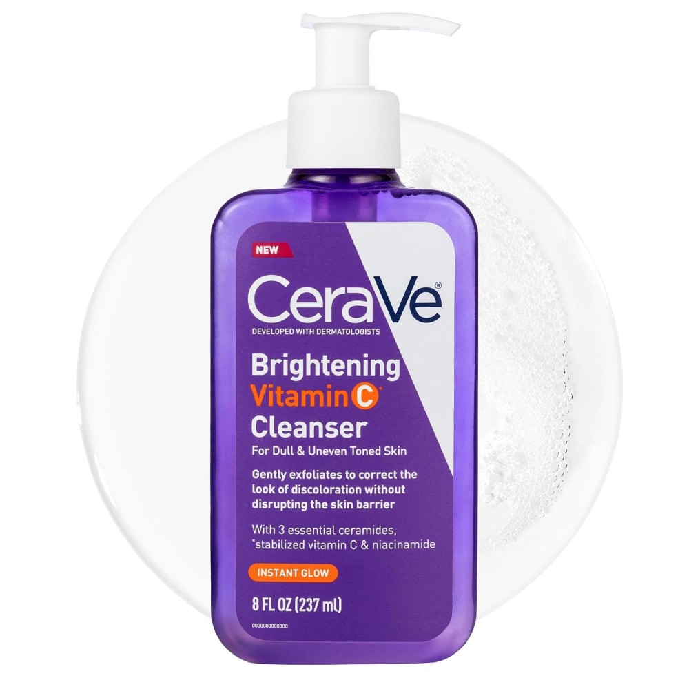 CeraVe Brightening Vitamin C Facial Cleanser, Niacinamide Face Wash 237mL