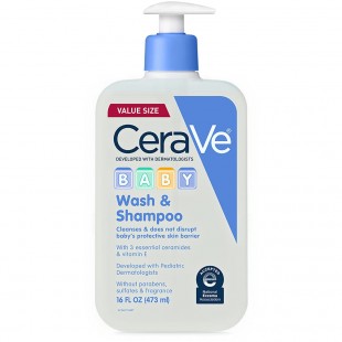 CeraVe Baby Wash & Shampoo 2-in-1 Tear-Free for Skin & Hair 16floz