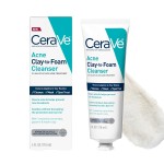 CeraVe Clay To Foam Acne Face Wash, Multi-Use Salicylic Acid & Kaolin Clay 118mL