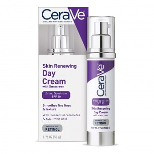 CeraVe Skin Renewing Day Cream with SPF 30 Sunscreen, Anti Wrinkle Cream for Face with Retinol, Hyaluronic Acid, and Ceramides 
