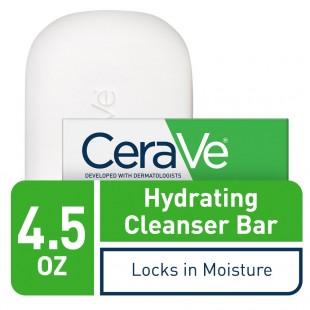 CeraVe Hydrating Cleanser Bar, Soap-Free Body and Facial Cleanser with 5% Cerave Moisturizing Cream, Fragrance-Free 128Gr