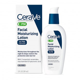CeraVe PM Facial Moisturizing Lotion Night Cream with Hyaluronic Acid and Niacinamide