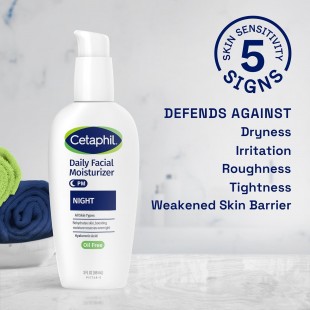 Cetaphil Night Moisturizer for Face, For All Skin Types, Lightweight and Non-Comedogenic 88mL