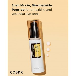 COSRX Advanced Snail Peptide Eye Contour Cream with 73.7% Snail Mucin + 2% Niacinamide, 0.85 fl.oz