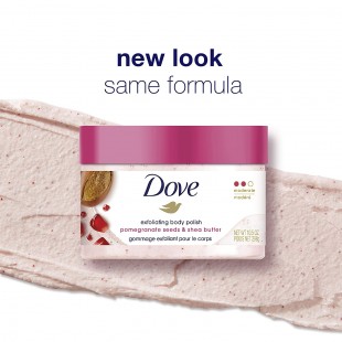 Dove Exfoliating Body Polish Scrub For Silky, Soft Skin Pomegranate and Shea Butter Body Scrub Exfoliates and Provides Lasting Nourishment 10.5 oz