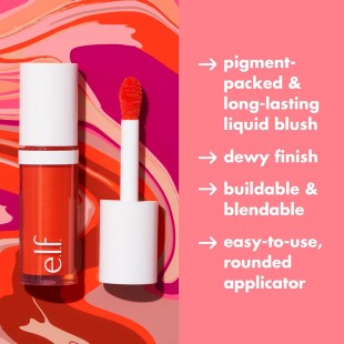 e.l.f. Camo Liquid Blush, High-pigment Color Cheeky Lychee