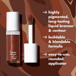 e.l.f. Camo Liquid Bronzer & Contour, Silky Highly Pigmented Formula, 4 Light/Medium 4mL