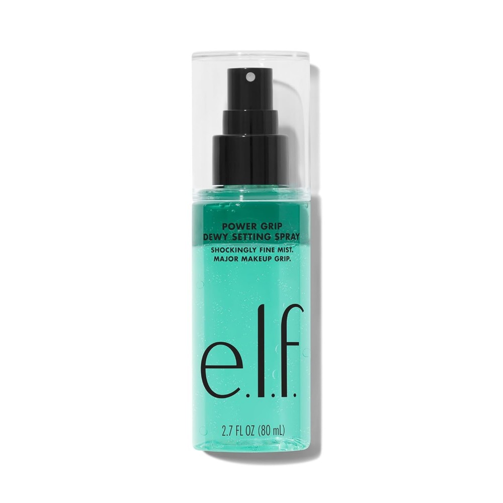 e.l.f. Power Grip Dewy Setting Spray, Ultra Fine Mist Made With Hyaluronic Acid 80mL