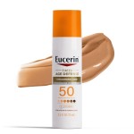 Eucerin Sun Age Defense SPF 50 TINTED Face Sunscreen Lotion with Hyaluronic Acid 75mL