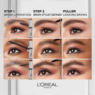 L'Oreal Infallible Up To 24H Wear Brow Lamination, Water-Resistant Eyebrow Gel, Clear/Transparent, 5mL