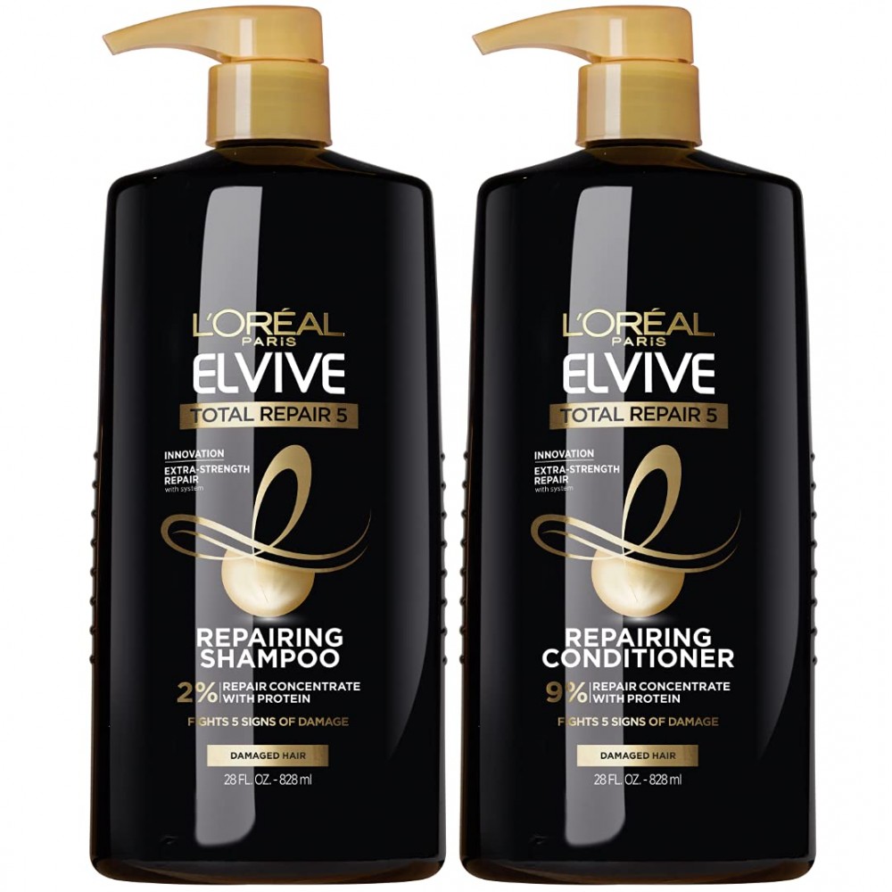 L'Oréal Elvive Total Repair 5 Shampoo & Conditioner for Damaged Hair with Protein and Ceramides