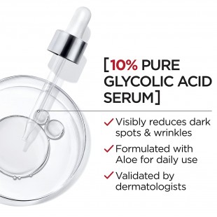 L'Oreal Revitalift 10% Pure Glycolic Acid Serum for Face, Dark Spot Corrector