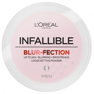 L'Oreal Infallible Blur-fection Loose Setting Powder, Blurring Face Powder, Light Pink, 6g