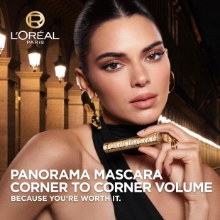 L'Oreal Voluminous Panorama Mascara Washable Longwear and Smudge Resistant Make Up, Blackest Black 9.9mL