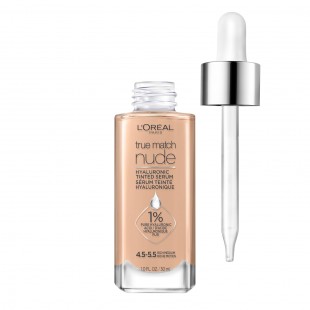 L'Oréal True Match Nude Hyaluronic Tinted Serum Foundation with 1% Hyaluronic acid, Medium 4.5-5.5 30mL