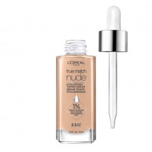 L'Oréal True Match Nude Hyaluronic Tinted Serum Foundation with 1% Hyaluronic acid, Light 2-3