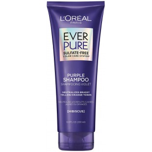 L'Oréal EverPure Sulfate Free Brass Toning Purple Shampoo for Blonde, Bleached, Silver, or Brown Highlighted Hair
