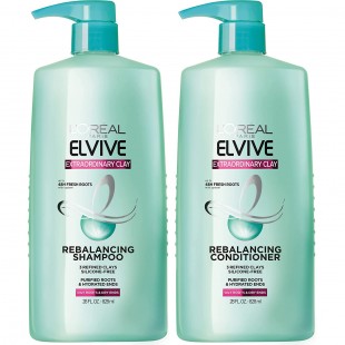 L'Oréal Elvive Extraordinary Clay Rebalancing Shampoo and Conditioner Set