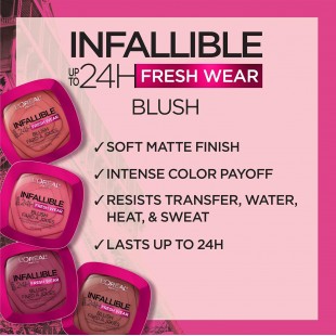 L'Oreal Paris Infallible Soft Matte Blush, Long-Lasting and Waterproof, Daring Rosewood 20 9gr
