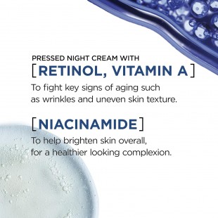 L'Oreal Paris Revitalift Pressed Night Cream, Retinol + Niacinamide, Reduces Wrinkles, Fragrance Free, 1.7 oz