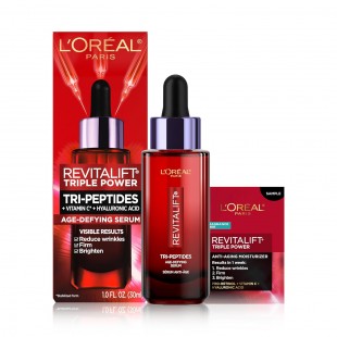 L'Oreal Revitalift Triple Power Age-Defying Face Serum, Anti Aging Serum with 3 in 1 Benefits, Reduces Wrinkles 30mL