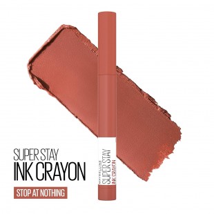 Maybelline Super Stay Ink Crayon Matte Lipstick with Built-in Sharpener Stop at Nothing 160