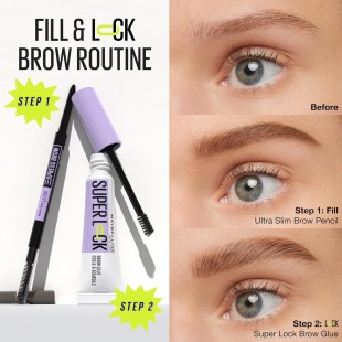 Maybelline Super Lock Brow Glue Eyebrow Gel, Lightweight Brow Gel For Up To 24HR Hold, Taupe 7mL