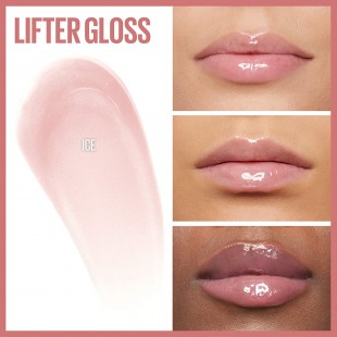Maybelline Lifter Gloss ICE Color, Hydrating Lip Gloss with Hyaluronic Acid