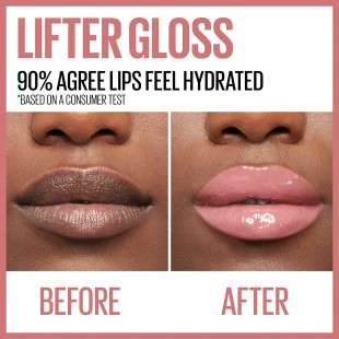 Maybelline Lifter Gloss MOON Color, Hydrating Lip Gloss with Hyaluronic Acid