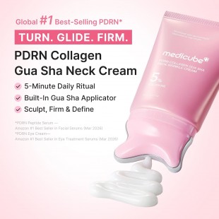 MEDICUBE PDRN Collagen Gua Sha Neck Wrinkle Cream, Firming, Contour Care 90gr
