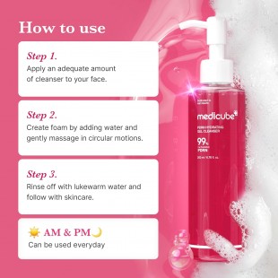 MEDICUBE PDRN Jelly to Foam Cleanser Low pH Hydrating Daily Face Wash for All Skin Types 200mL