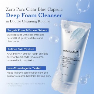 MEDICUBE Facial Cleanser Zero Pore Capsule Cleansing Foam 120gr