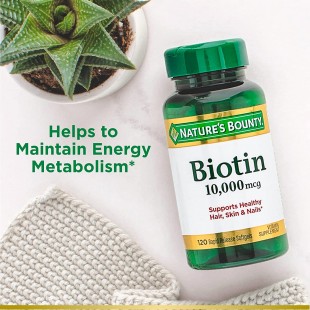 Nature's Bounty Biotin 10000 mcg, Supports Healthy Hair, Skin and Nails, 120 Softgels