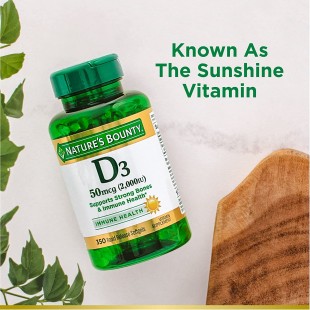 Nature's Bounty Vitamin D3 Immune Support, 2000 IU, 350 Softgels