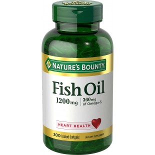 Nature's Bounty Fish Oil 1200 Mg, Supports Heart Health, 200 Sofgels
