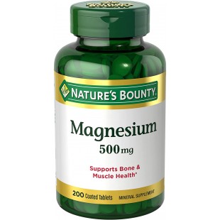 Nature's Bounty Magnesium 500 mg, 200 Tablets