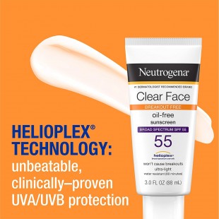 Neutrogena Clear Face Break-Out Free Liquid Lotion Sunscreen Broad Spectrum SPF 50