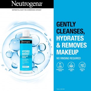 Neutrogena Hydro Boost Micellar Water with Hyaluronic Acid, Micellar Cleansing Water for Sensitive Skin, Removes Makeup, Dirt & Oil, Alcohol-Free,