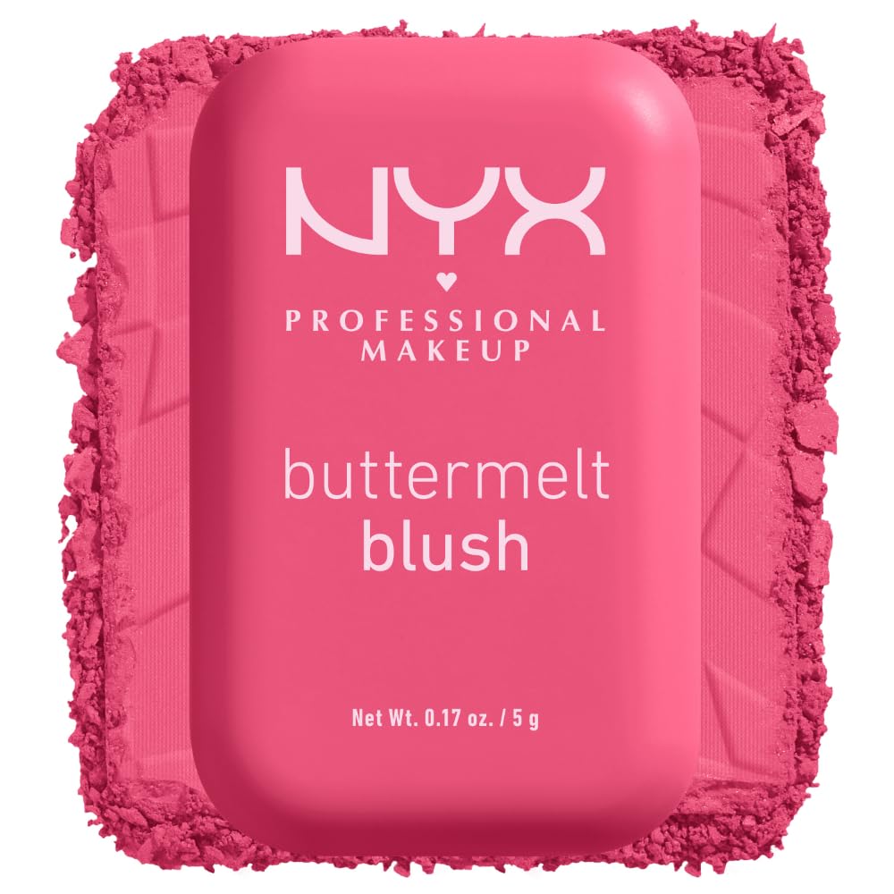 NYX PROFESSIONAL MAKEUP Buttermelt Powder Blush, Up to 12HR Make Up - 08 Getting Butta 5gr