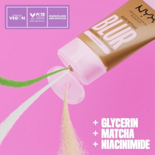 NYX PROFESSIONAL MAKEUP Bare With Me Blur Skin Tint Foundation with Matcha, Glycerin & Niacinamide - Medium 30mL
